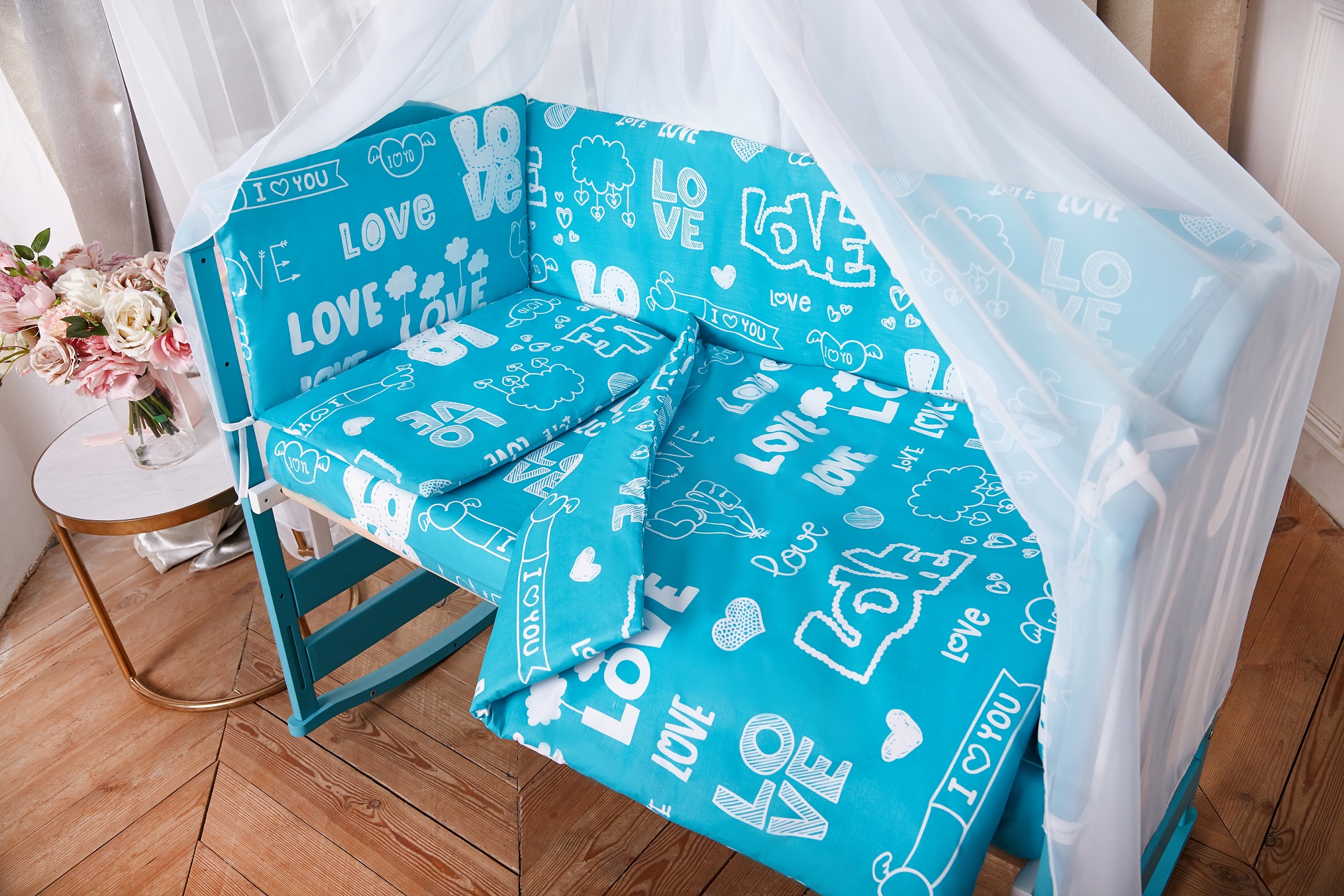 Zestaw pościeli w łóżeczku dla noworodka Eco Soft